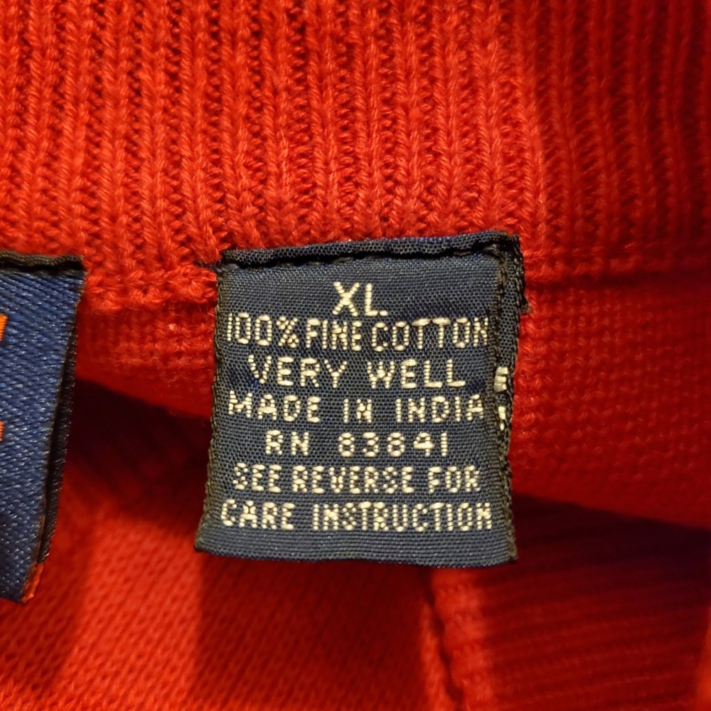 Vintage 90s Pivot Rules Golf Sweater Vest Men XL Red Cardigan Fine Cotton - Picture 5 of 7